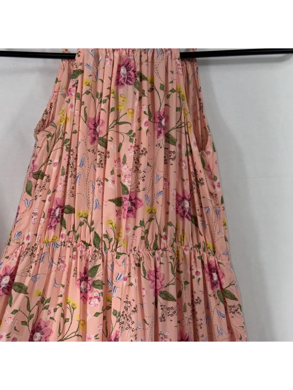 Old Navy Girls Large 10–12 Pink Floral Tiered Maxi Dress